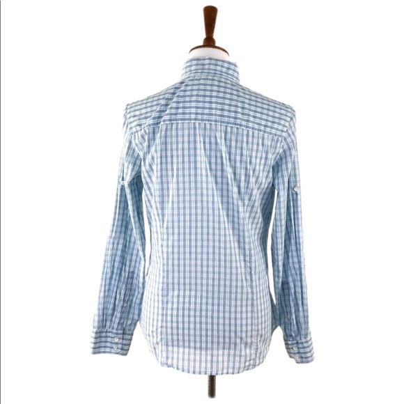 J. Crew Blue & White Button Down Shirt, Medium - Picture 3 of 5